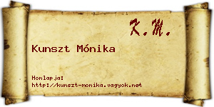Kunszt Mónika névjegykártya